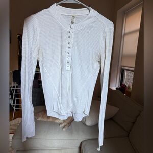 White Free People Longsleeve Thermal Top